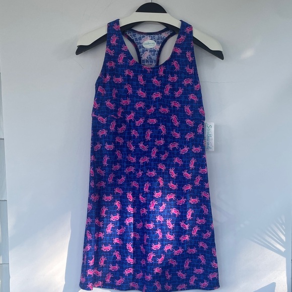Southwind Apparel Blue and Pink Crab Cover Up Beach Dress Medium - Picture 3 of 16